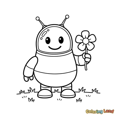 Robot Amical avec Fleur