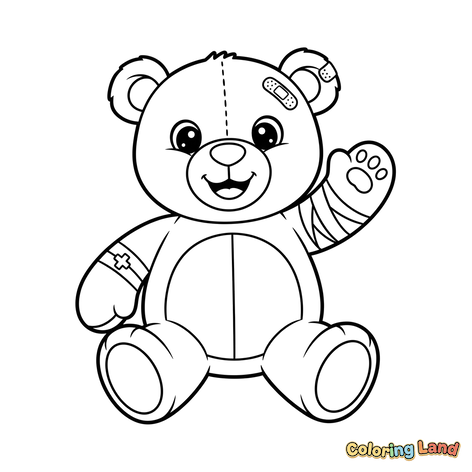 Orsetto di Peluche Fasciato che Saluta