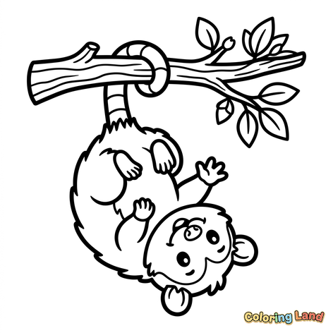 Singe joueur suspendu à une branche