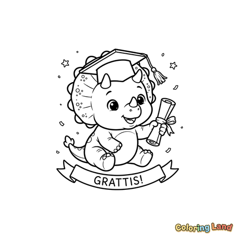 Bebé Triceratops Graduado