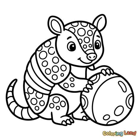 Simpatico Armadillo che Gioca con una Palla