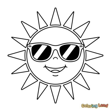 Smilende sol med solbriller