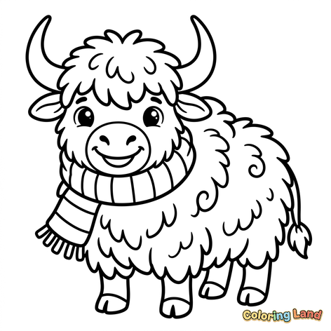 Dolce yak fluffy con sciarpa
