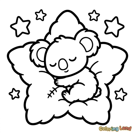 Koala Endormi sur un Nuage Étoile