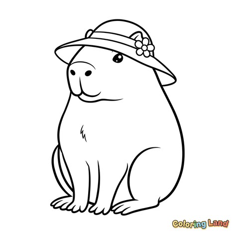 Cute Capybara in a Hat