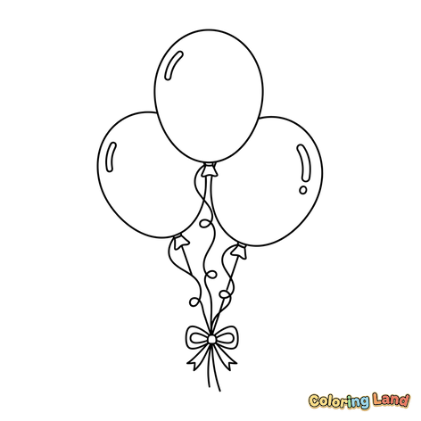 Trois Ballons de Fête avec un Nœud