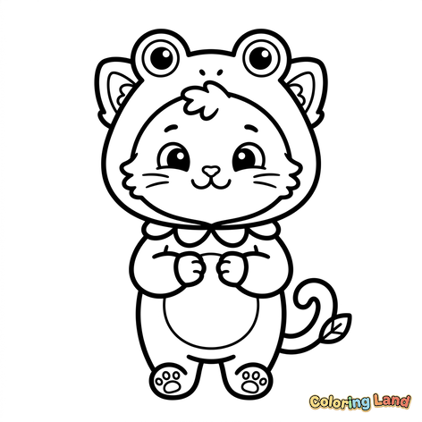 Cute Kitten in Frog Costume