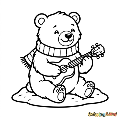 Musikalischer Bär mit Schal