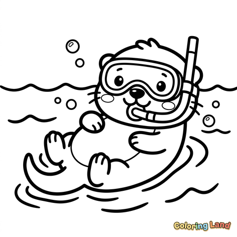 Duikende zeeotter in de oceaan