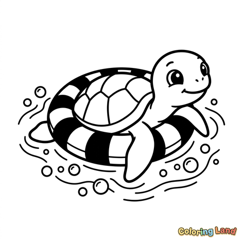 Linda Tartaruga Marinha com Boia