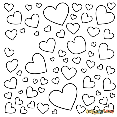 Page d'Amour avec Motif de Cœurs