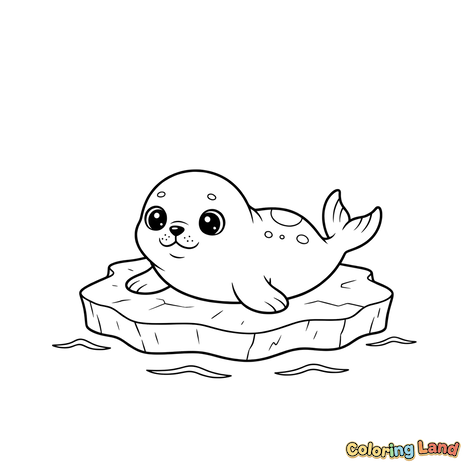 Cute Baby Seal on Iceberg