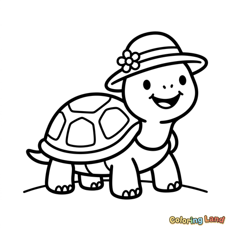 Tortuga Feliz con Sombrero de Sol