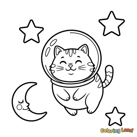 Gato Astronauta Feliz en el Espacio