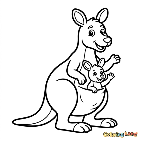 Mamãe Canguru e Bebê Joey
