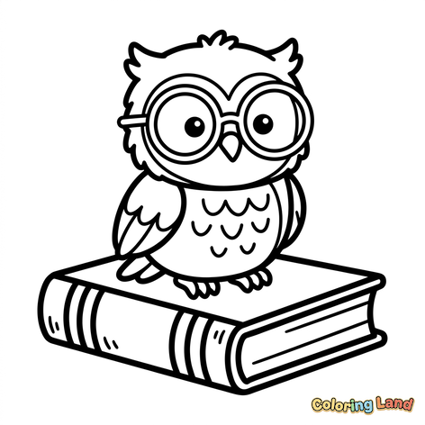 Gufo saggio su un libro