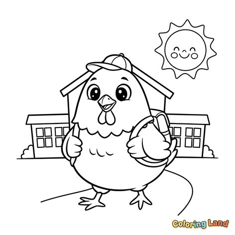 Poule Joyeuse Va à l'École