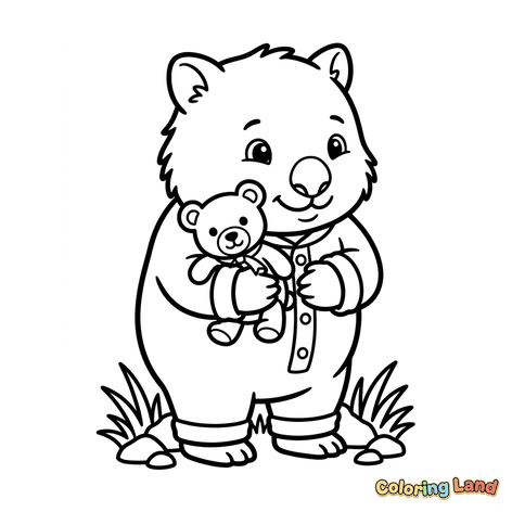 Baby Bear in Pajamas with Teddy