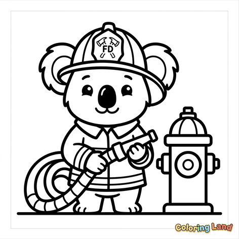 Koala Pompiere e Idrante
