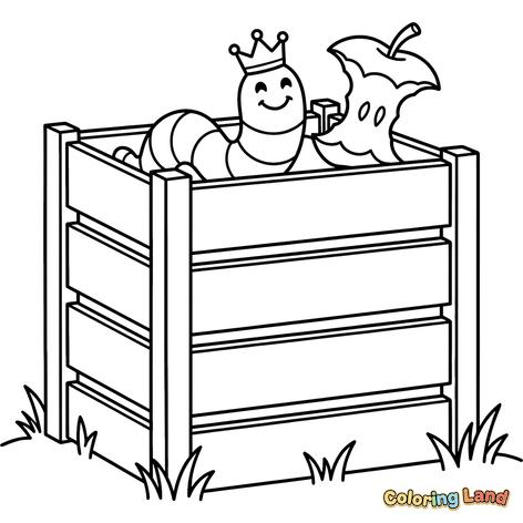 Le Roi Ver de Compost avec un Trognon de Pomme