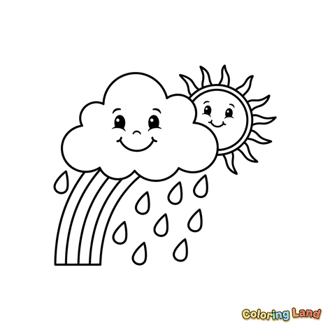 Nuage Heureux, Soleil et Arc-en-ciel