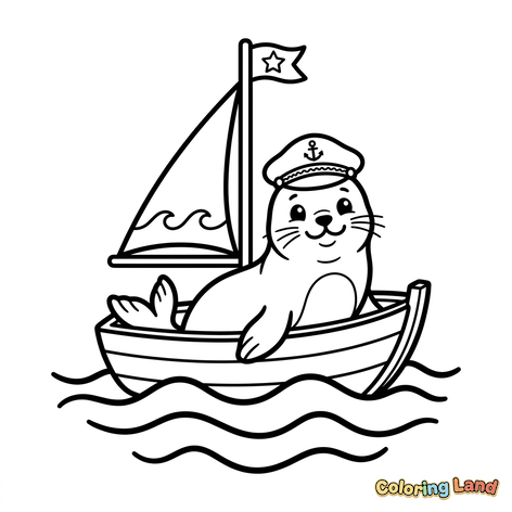 Captain Seal on a Sailboat