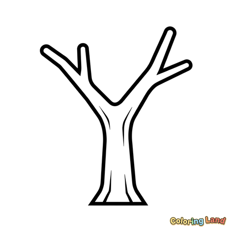 Tronc d'Arbre Nu avec Branches