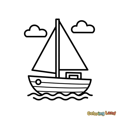 Segelboot auf dem Wasser mit Wolken