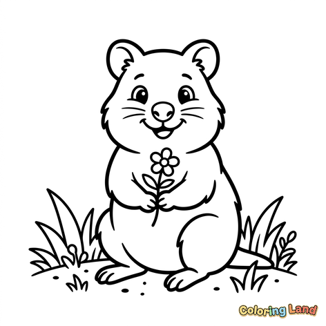 Hamster Lucu dengan Bunga