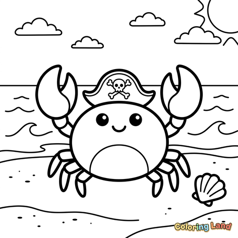 Piratenkrab op het Strand