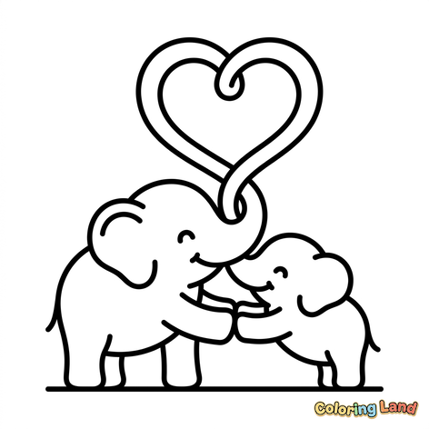 Famille d'Éléphants Affectueuse