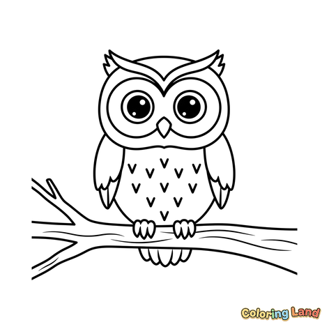 Cute Owl on a Branch