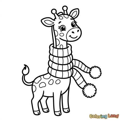 Girafă Drăguță cu Fular de Iarnă