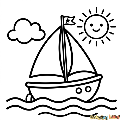 Velero feliz en el océano