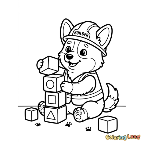 Chiot Constructeur avec Blocs de Jeu