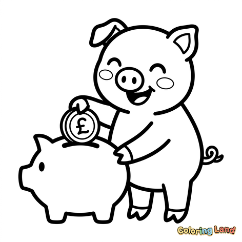 Petit Cochon Heureux qui Économise