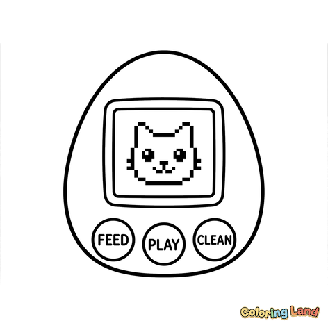 Animal de Estimação Digital Retrô com Gato Pixel