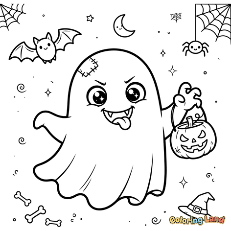 Mignon Fantôme d'Halloween et ses Amis