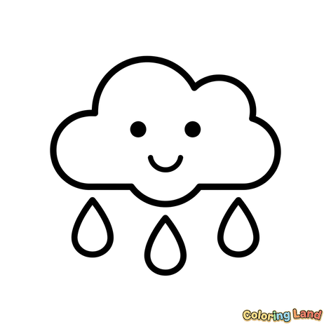 Vrolijke wolk met regendruppels