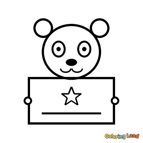 Sød Panda med Stjerneskilt