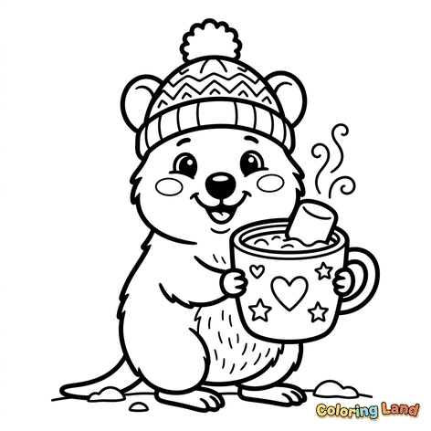 Gezellige winterbever met warme chocolademelk