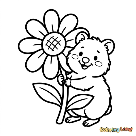 Schattige Hamster met een Reusachtige Bloem