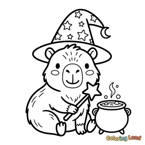 Capivara Mago com Caldeirão Mágico