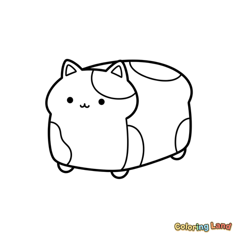 Kawaii Brotlaib-Katze mit Flecken