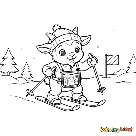 Ski-avontuur van het Geitje