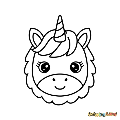 Kepala Unicorn Lucu Hewan Fantasi