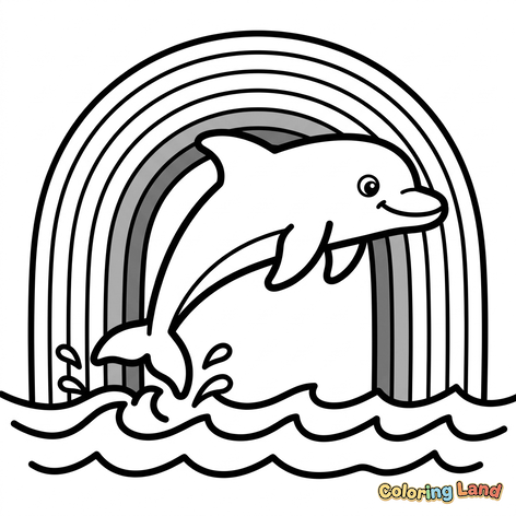 Glad Delfin och Regnbåge