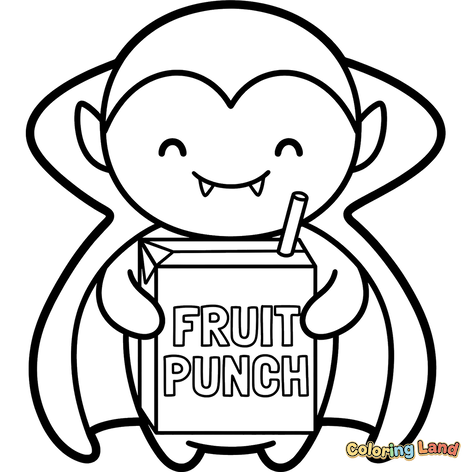 Happy Vampire with Fruit Punch