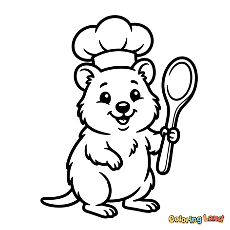 Hamster Koki dengan Sendok Masak