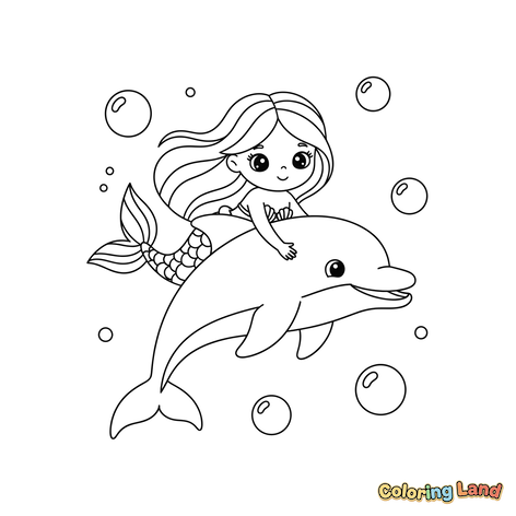 Sereia e Golfinho Amigos Subaquáticos